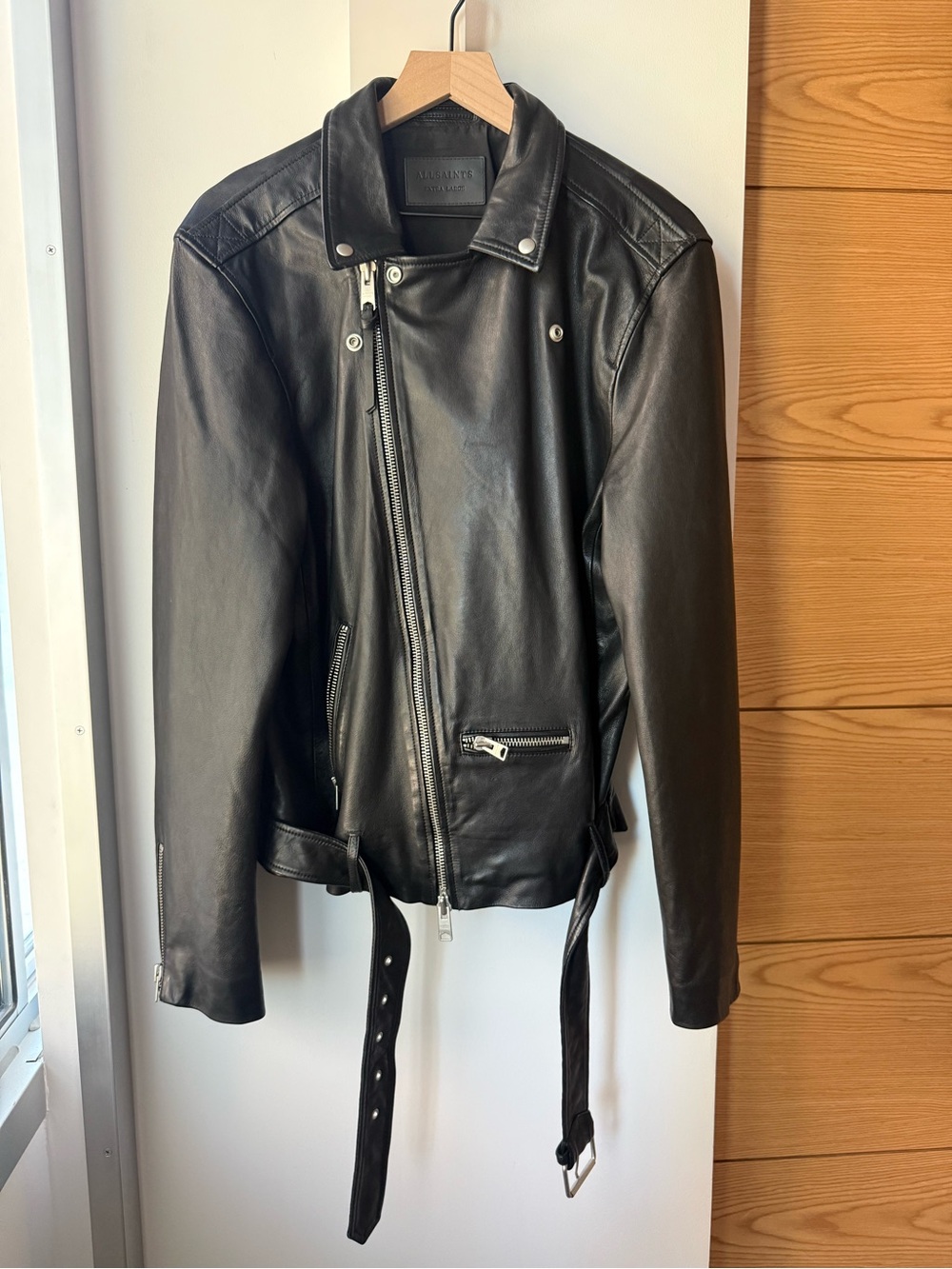 Never worn AllSaints Black Leather Biker Jacket